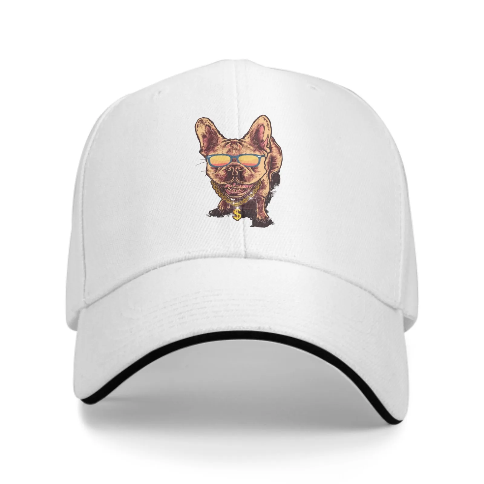 Dog Adjustable Women Men Back Closure Caps Washed Sandwich Caps Sports Outdoor Baseball Hat