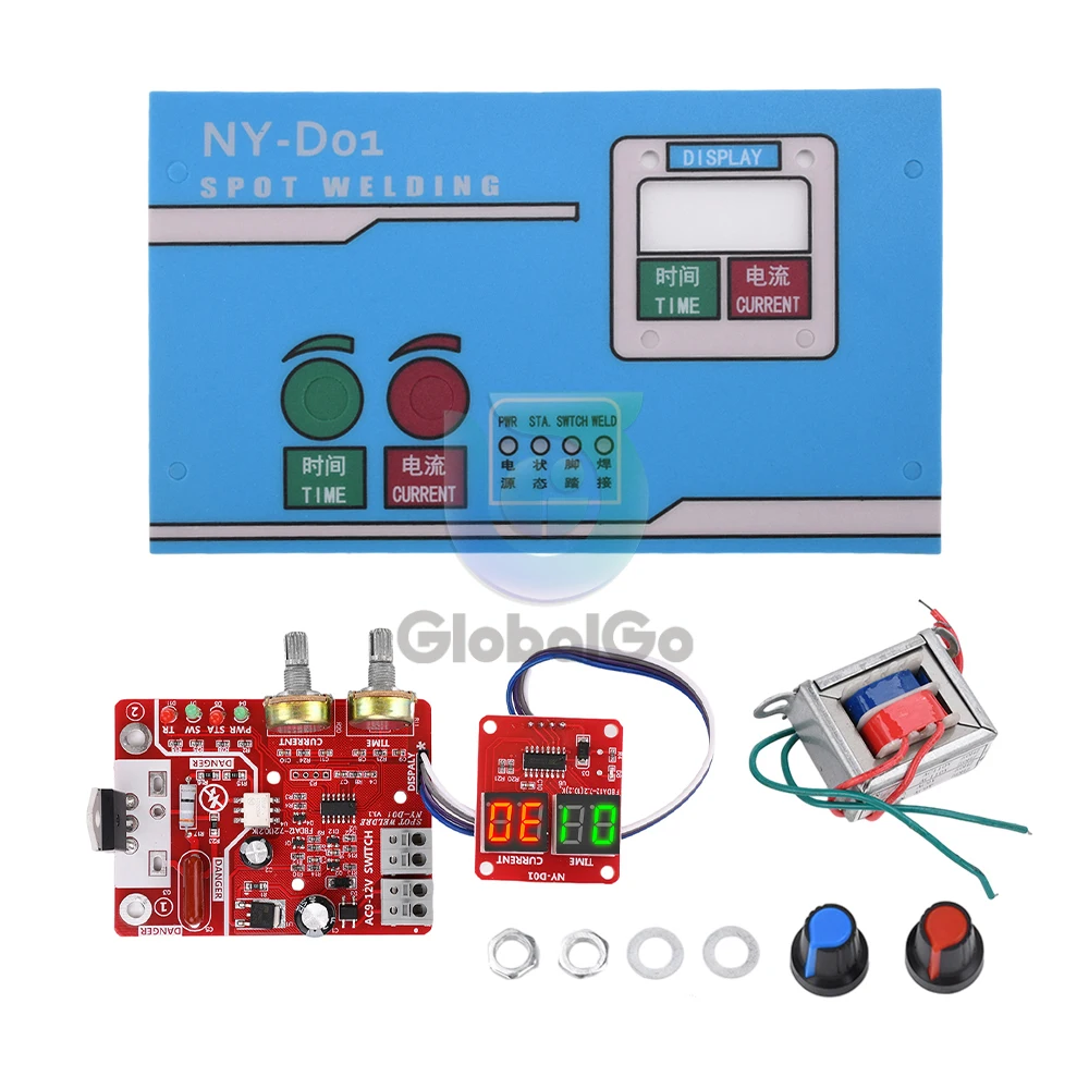 

40A/100A Spot Welding Machine Control Board Welder Controller Module Adjustable Time Current With AC 110V 220V to 9V Transformer