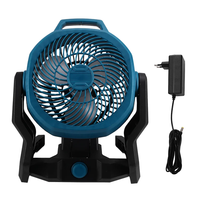 

EU Plug Powered Desktop Floor Fan Portable Camping Fan For BL1830 Lithium Battery