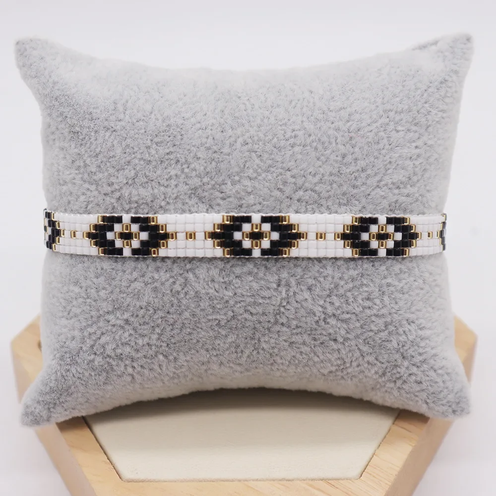 Rice bead bracelet Turkish eye Gradient color Design Geometry Hand knitting Bohemia Adjustable Fashion Simple Beaded earrings