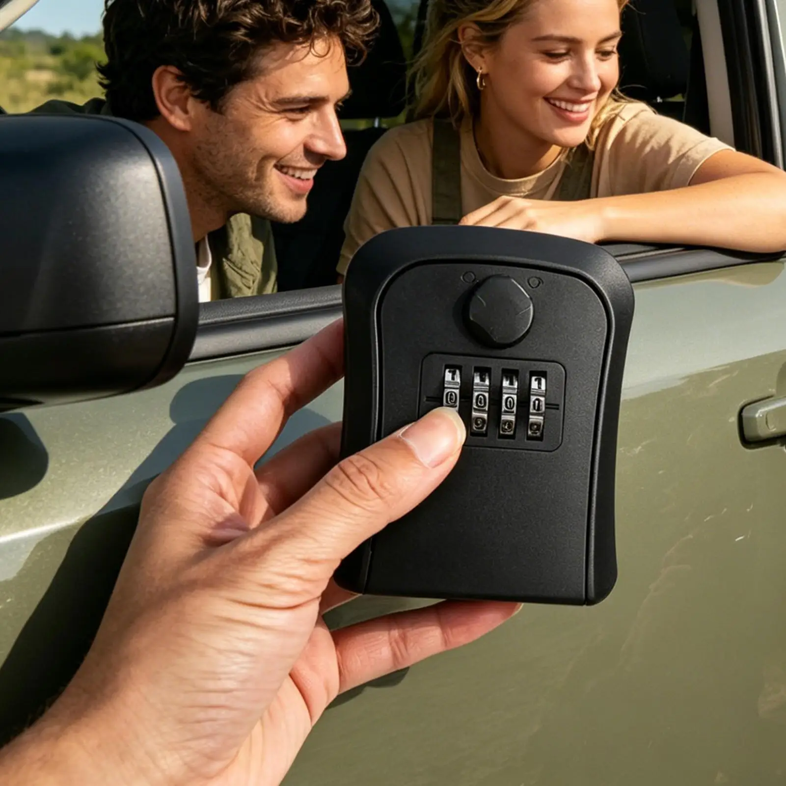 Magnetic Key Box for Under Car 4 Digit Code Resettable Waterproof Holder Magnetic Key Storage Box for Car Truck SUV Vehicle