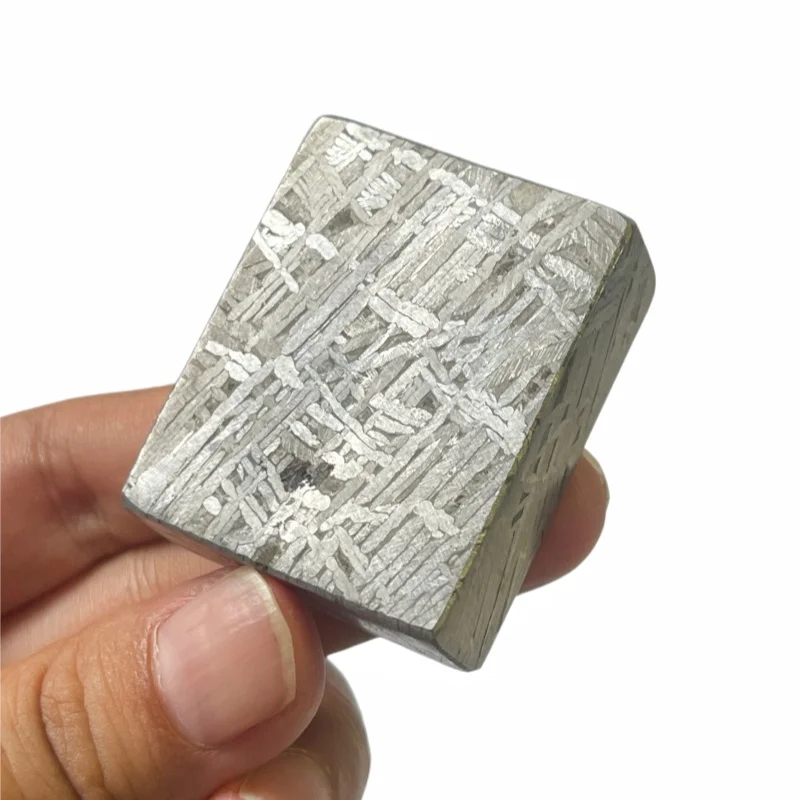 Genuine Muonionalusta Iron Meteorite Rectangular Block Natural Outer‑Space Mineral for Collection Craft Making QC886