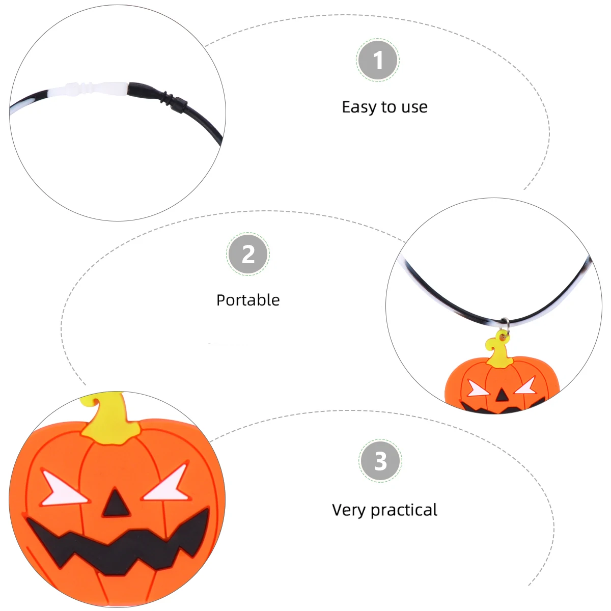 

1Set Halloween Pumpkin Necklace Small Delicate Silicone Cartoon for Party Decoration Gifts Necklace for Halloween