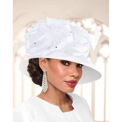 2026 New Fascinator Hats for Women Elegant Wedding and British Lady Deby Race Top Church Hats for Black Women S10-4585