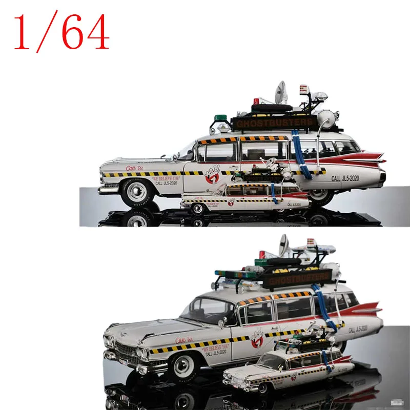 

Литой под давлением масштаб YS 1/64 ‌ Cadillac Miller-Meteor Ecto-1, точная копия экрана «Охотники за привидениями», модель автомобиля из сплава, игрушки для мальчиков, подарок