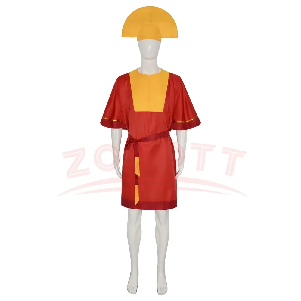 Anime Emperor Kuzco Cosplay Costume King Costume Outfits with Hat Adult Men Halloween Carnival Party Suit King Costume Uniform