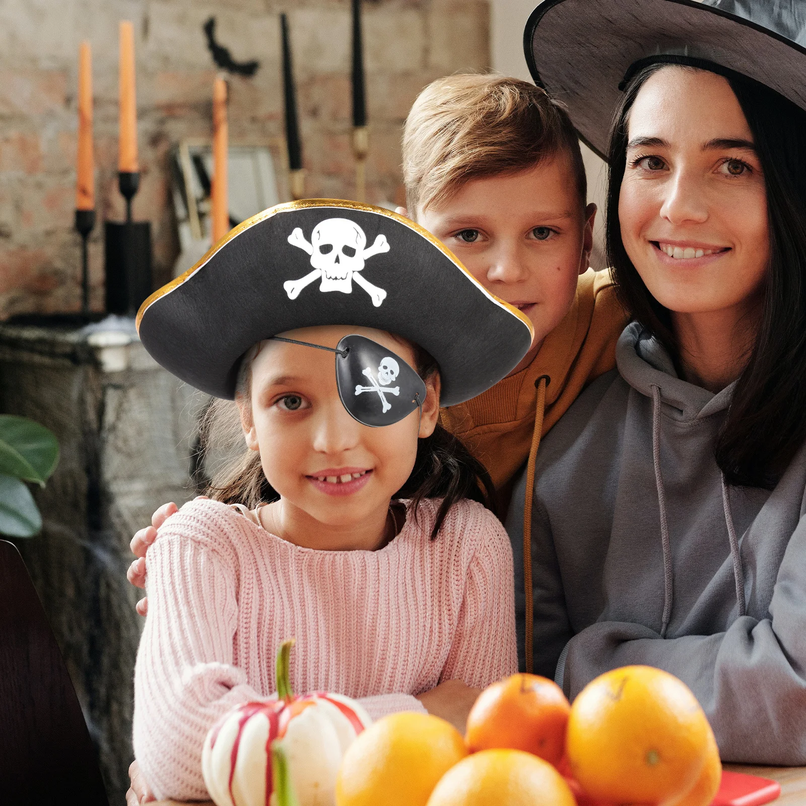 4 قطعة قبعة القراصنة الكلاسيكية لصقة عين كومبو لجميع القديسين زي حفلة لعب الأدوار مرحلة الأداء واللباس الملحقات