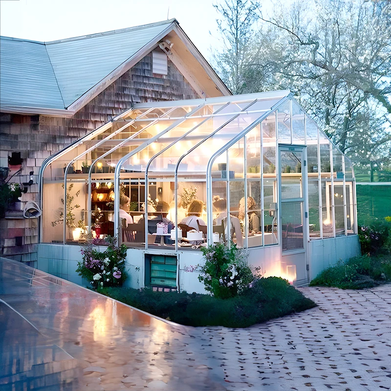 تخصيص هيكل المنزل الزجاجي والألمنيوم ذو السقف المسطح لفناء الحديقة وغرفة الاستخدام الخارجية في غرفة الشمس #3