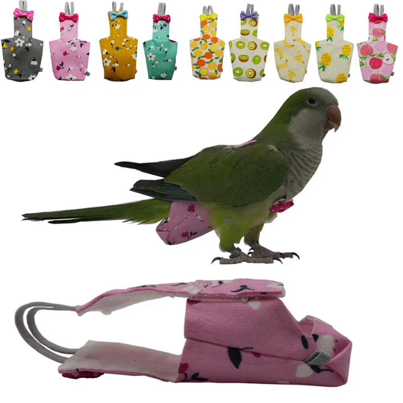Pet Parrot Clothes Poop Bag Black Phoenix Bird Wren Brother Flying Suit Diaper Bird Walking Rope Accessory for Small Animals