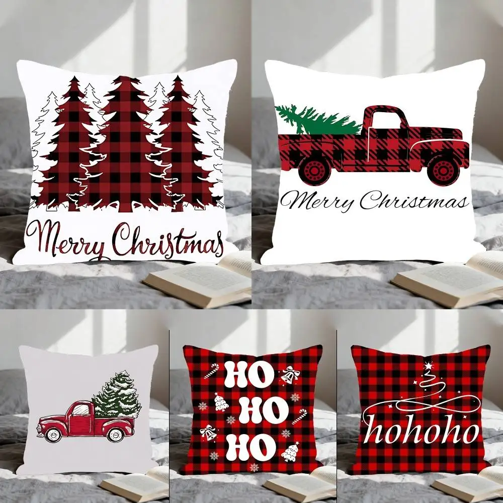 Merry Christmas Pillow Case Elegant Couple Home Living Room Bedroom Decorative Rectangle Pillowcase Sofa Cushion Cover