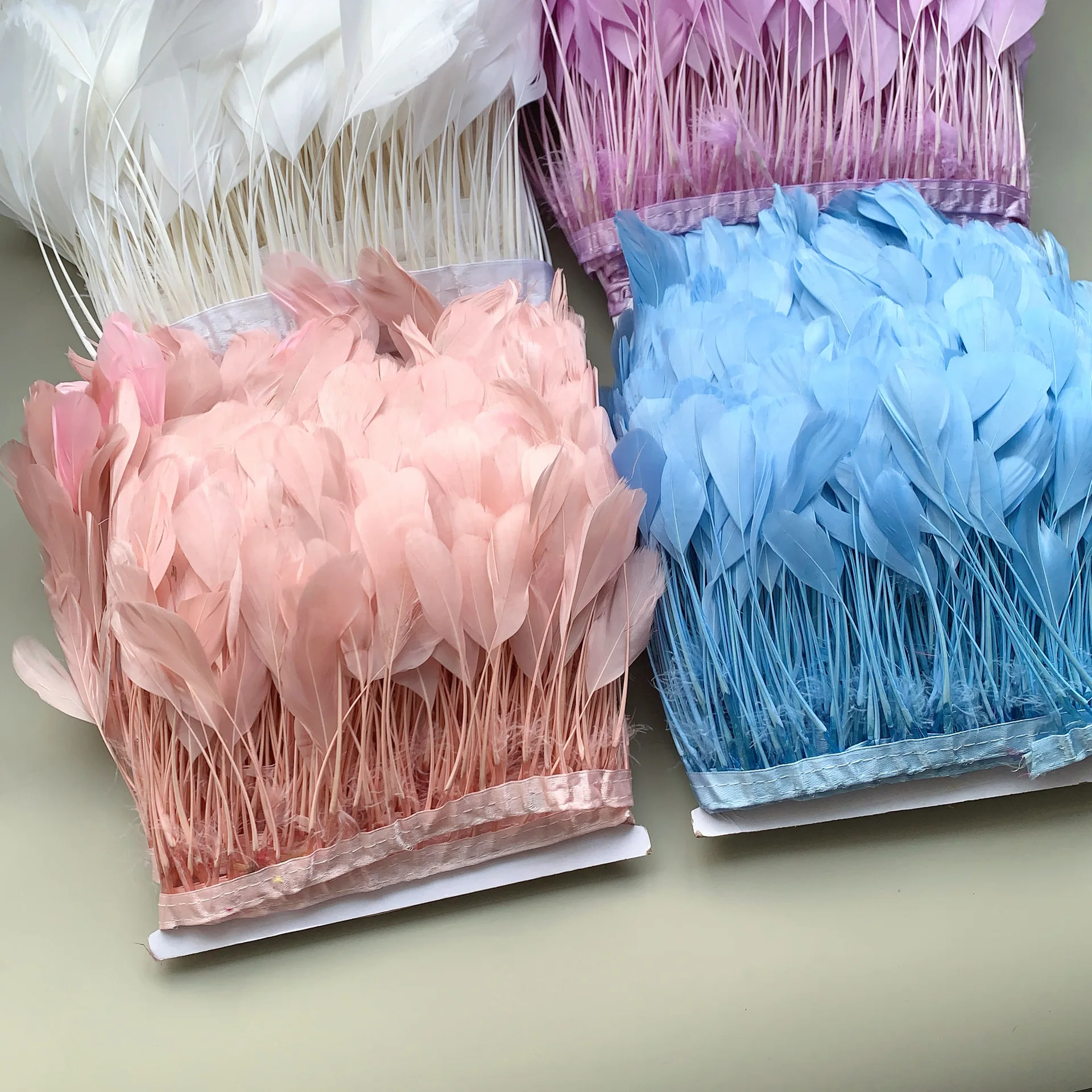 

Decorative Crafts Feather Lace 13-18cm Goose Feather Cloth Edge Clothing Accessories Color Large Floating Cloth Belt