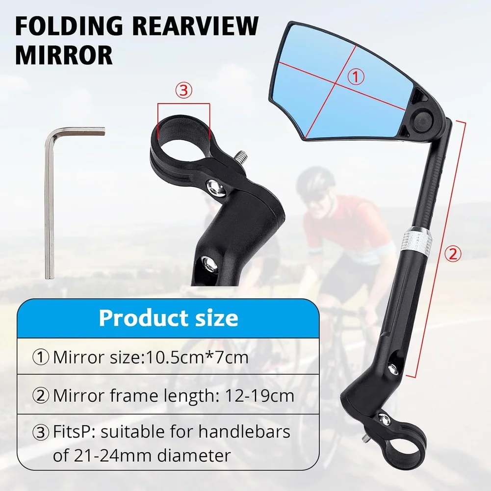 

1 Set 360 Degree Adjustable Anti Glare Bicycle Rearview Mirror For Mountain Bike Ebike Accessories