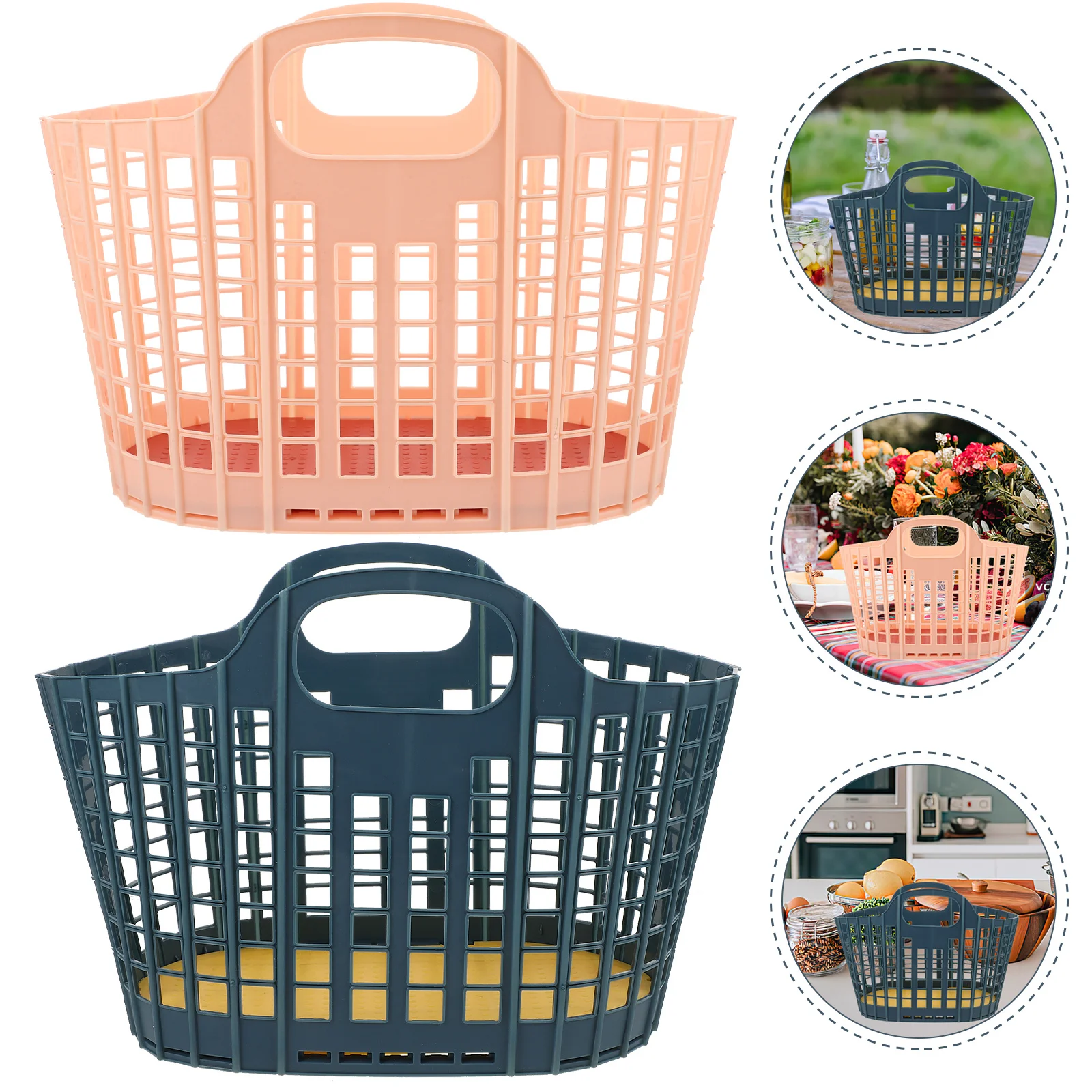 

2Pcs Kitchen Storage Basket for Fruits Snacks Bathroom Bedroom Organizer Home Storage Basket Kitchen Supply