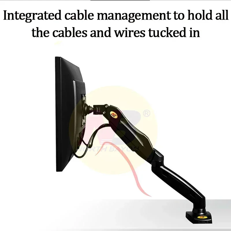New! F80 Desktop Monitor Stand Desk Mount Full Motion Swivel Monitor Arm Gas Spring for 17''-27'' Monitor