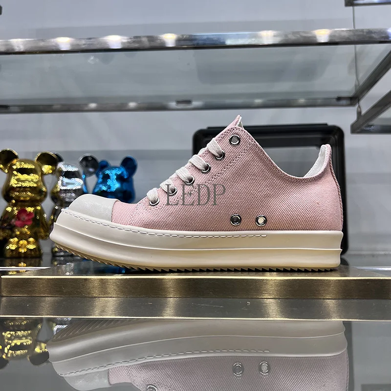 

Высококачественная повседневная обувь Ro для женщин и мужчин - низкие парусиновые джинсовые летние дышащие роскошные кроссовки на толстой подошве, увеличивающие рост