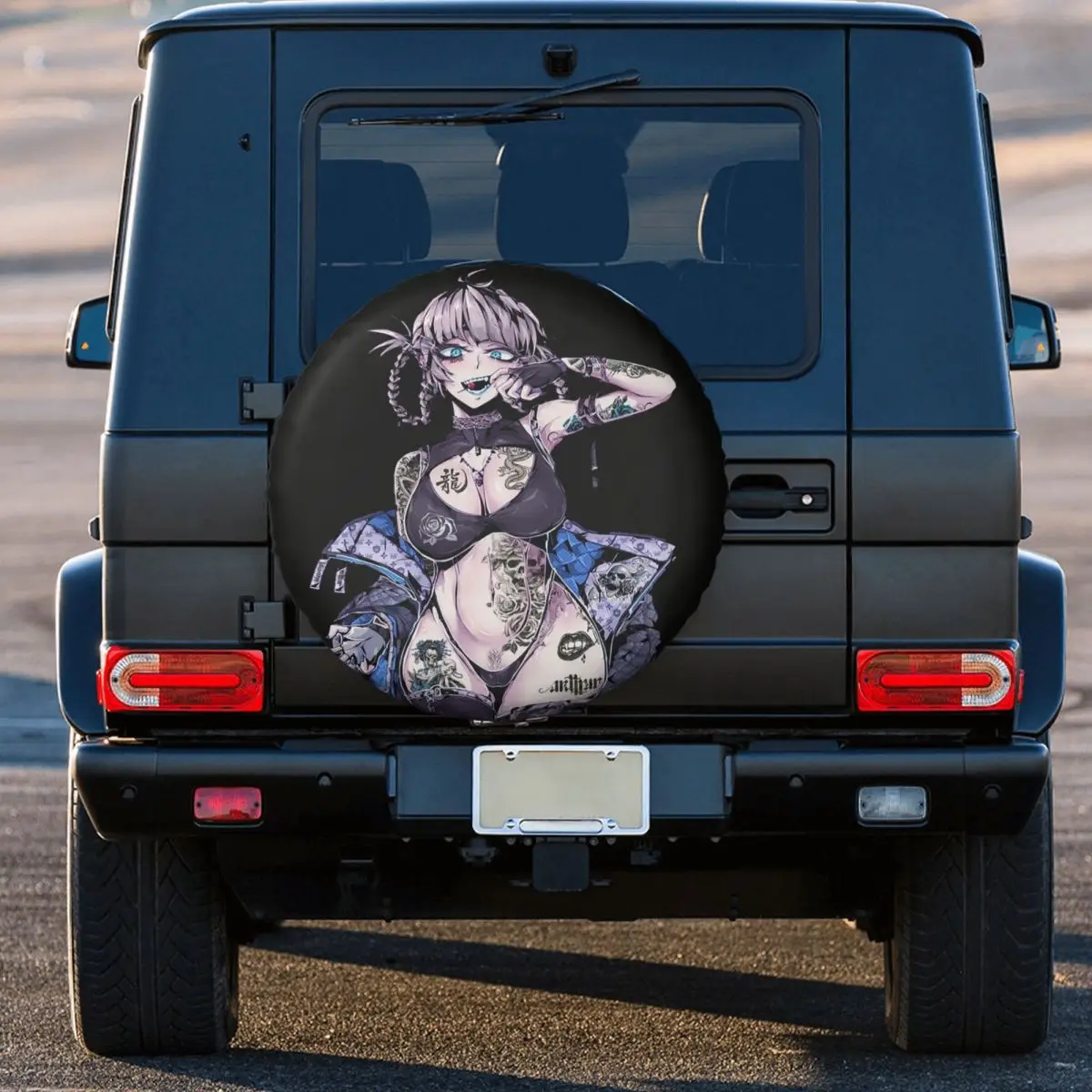 Custom Call Of The Night Anime Nazuna Nanakusa Spare Tire Cover for Car Trailer 4x4 Wheel Protector Covers 14