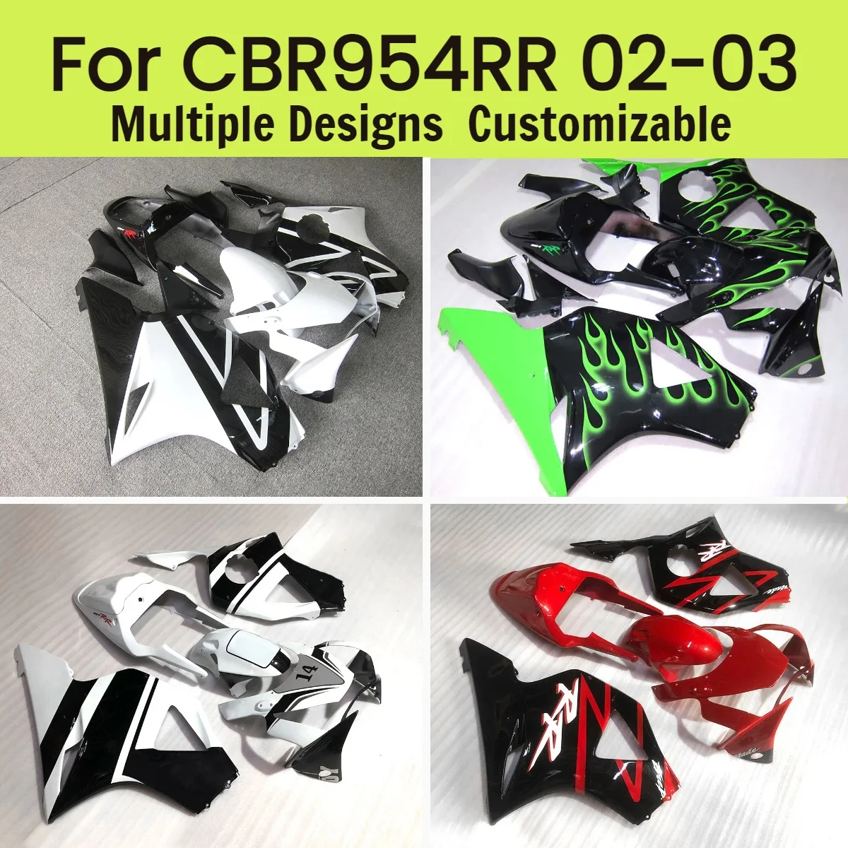 

For Honda CBR954RR 2002 2003 ABS Aftermarket Motorcycle Fairings CBR 954RR 02 03 Injection Fairing Kit
