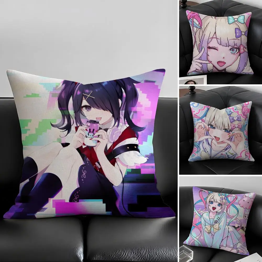 Game Needy Girl Overdose Cushion Cover Natural Linen Pillowcase Set, All-in-One Decor for Sofa, Bedroom & Chair