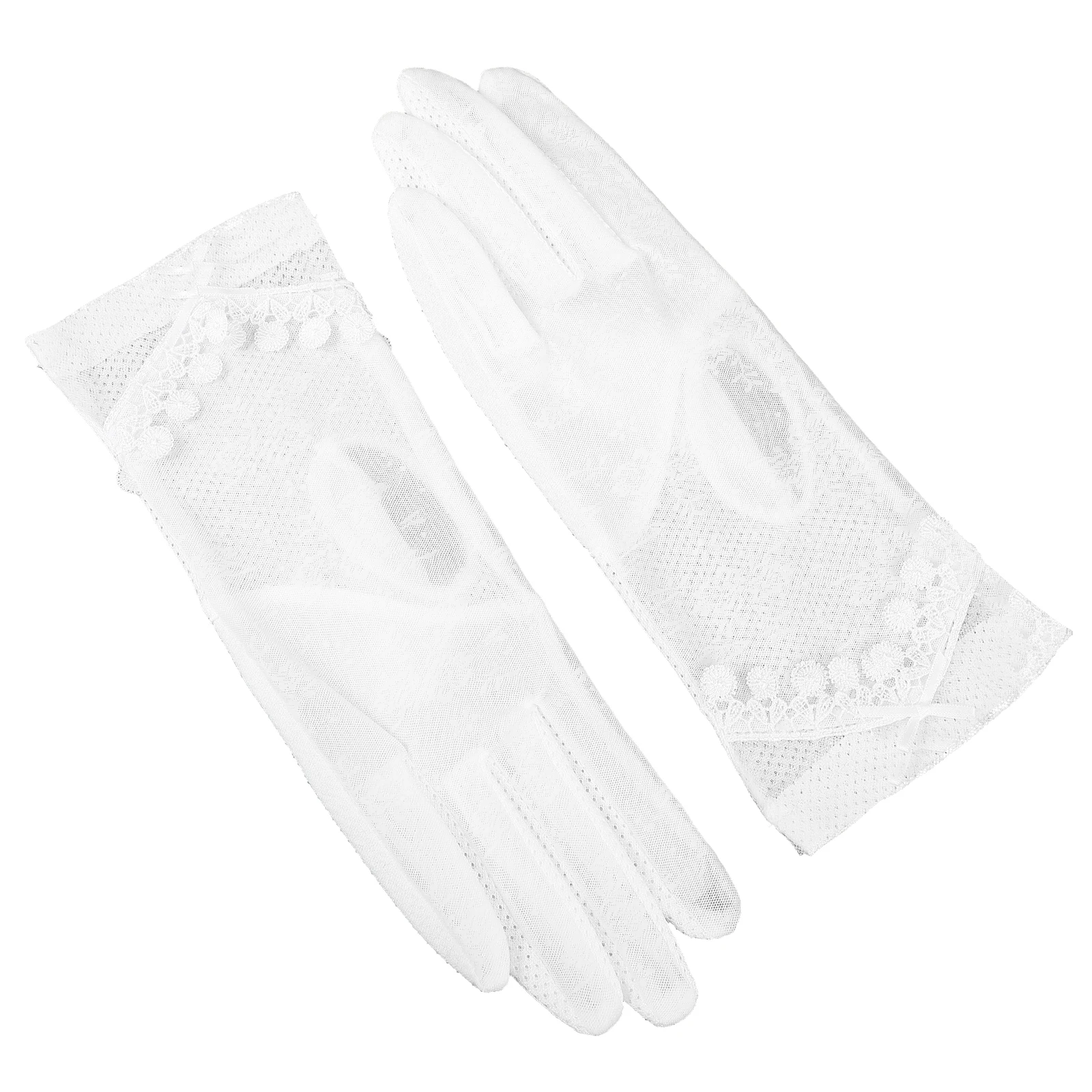 

Driving Gloves Women Sunscreen Touch Screen Black Lace Cycling Riding Outdoor Sports UV Protection Mittens Biking Gloves Summer