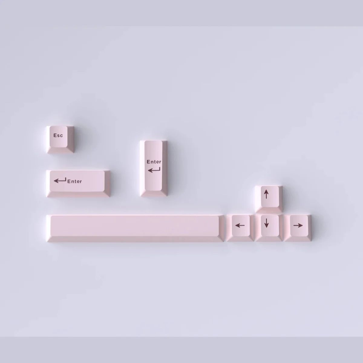 8 Key Cherry Profile Pink PBT Keycaps Supplement Set Custom Keyboard Modifier Keys Esc Enter Spacebar Arrow Keys for MX Switches