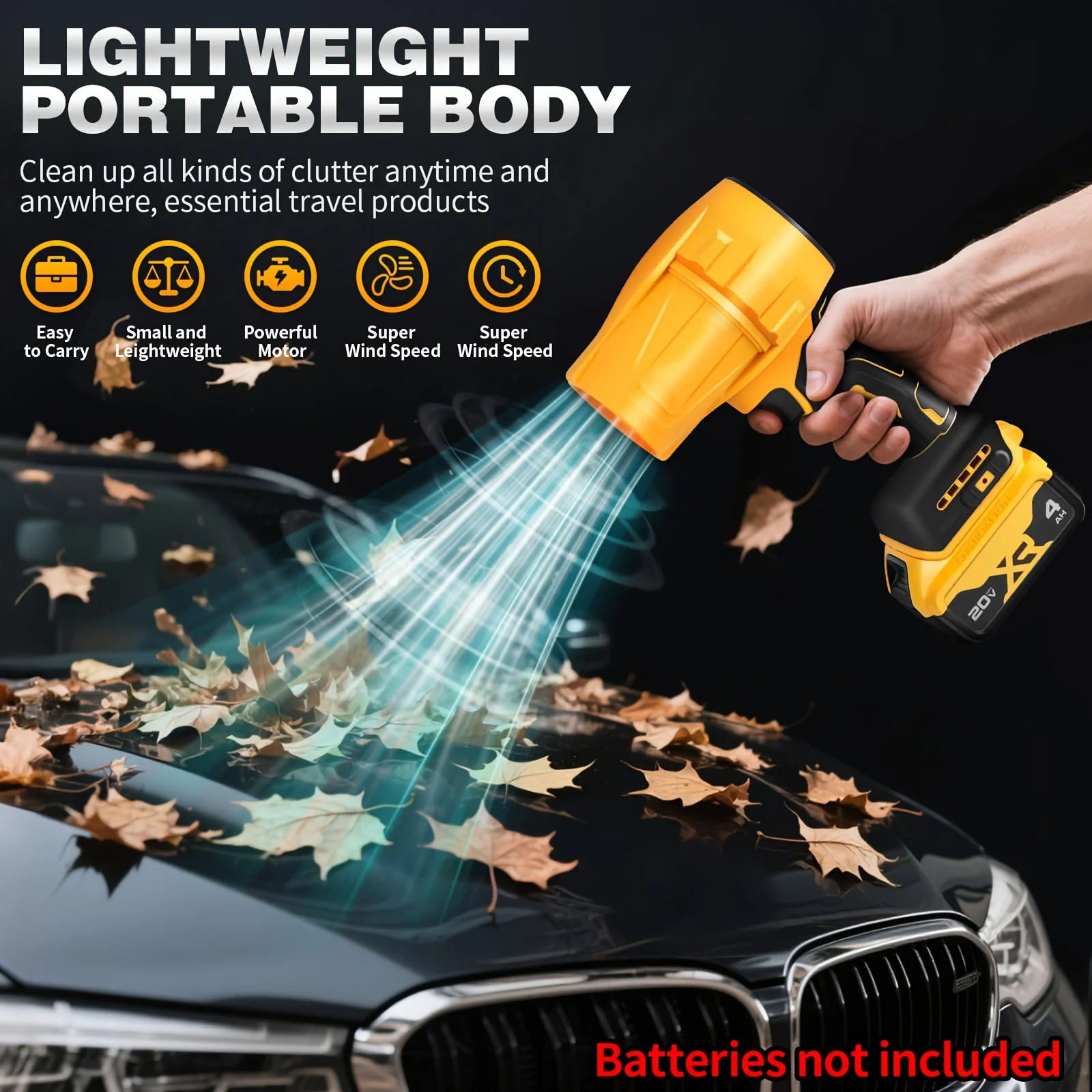 

Brushless Cordless Electric Air Blower 30000RPM Turbo Jet Fan Dryer Handheld Dust Blowing Tool For Dewalt 20V Battery Pin