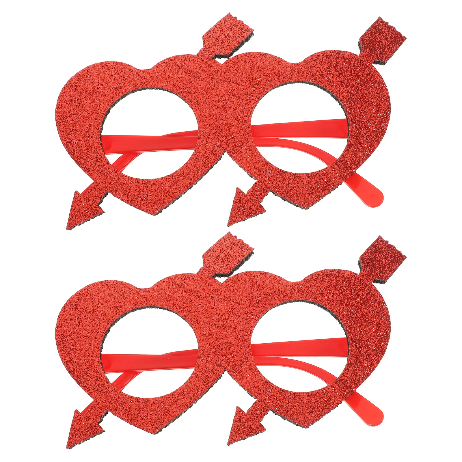 

2Pcs Valentine Heart Glasses Love Eyeglasses Frames Party Glasses Props Lightweight Festival Decorations Photo Booth Accessories