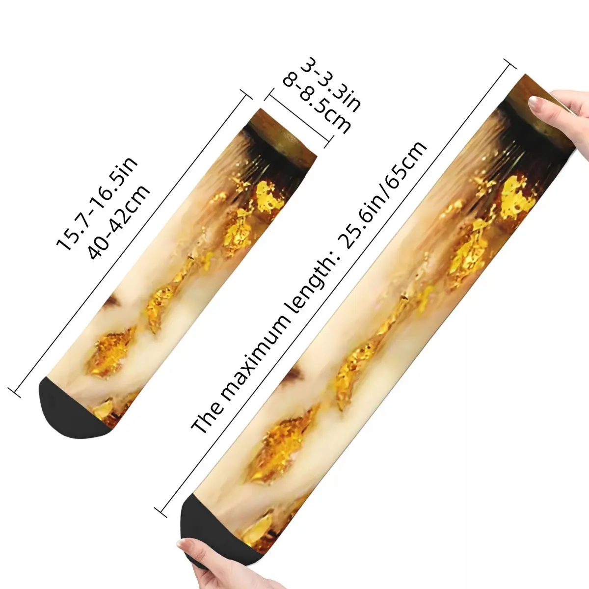 Hip Hop Vintage Golden Tears Crazy Men's Socks Gustav Klimt Patting Art Unisex Pattern Printed Happy Novelty Crew Sock Boys Gift