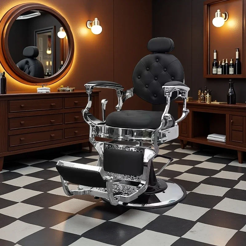 

Haircut Chair Shave Facial High-end Vintage Oil Head Chair Men Perm Sillas Giratorias Silla De Barbero Salon Furniture