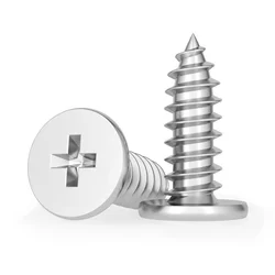 304 Stainless Steel Screws M2 M2.5 M3 M4 M5 M6  Ultra thin Cross Phillips Low Flat Wafer Head Self Tapping Wood Screw