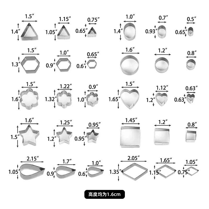 Cookie Cutter Set With Storage Box Geometry Mini Cookies Linzer Biscuit Baking Molds DIY Pastry Cake Decoration Tools