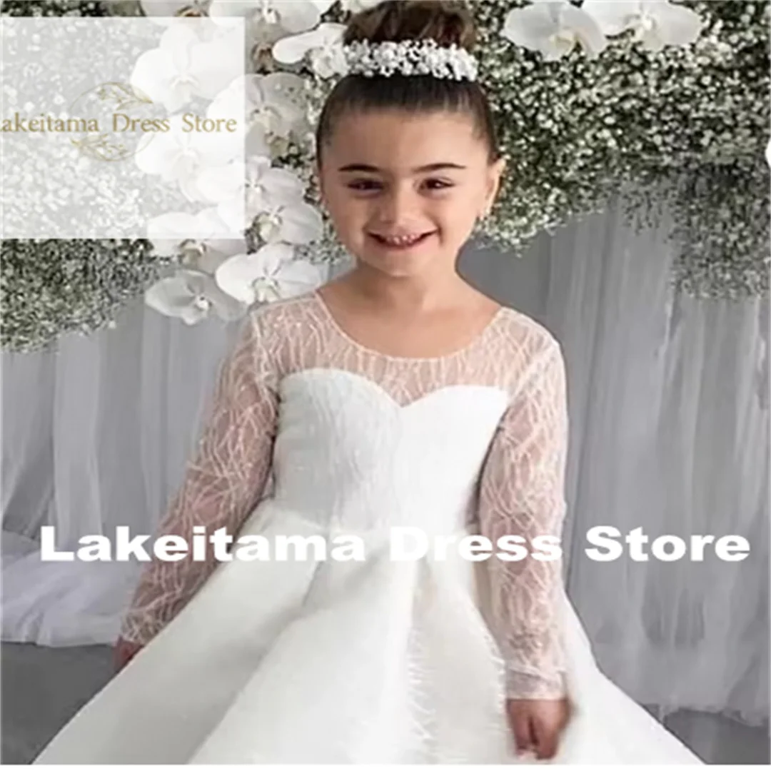 robe-de-demoiselle-d'honneur-personnalisable-blanc-ivoire-a-manches-longues-en-tulle-col-rond-avec-nœud-pour-mariage-bal-de-promo-et-soiree