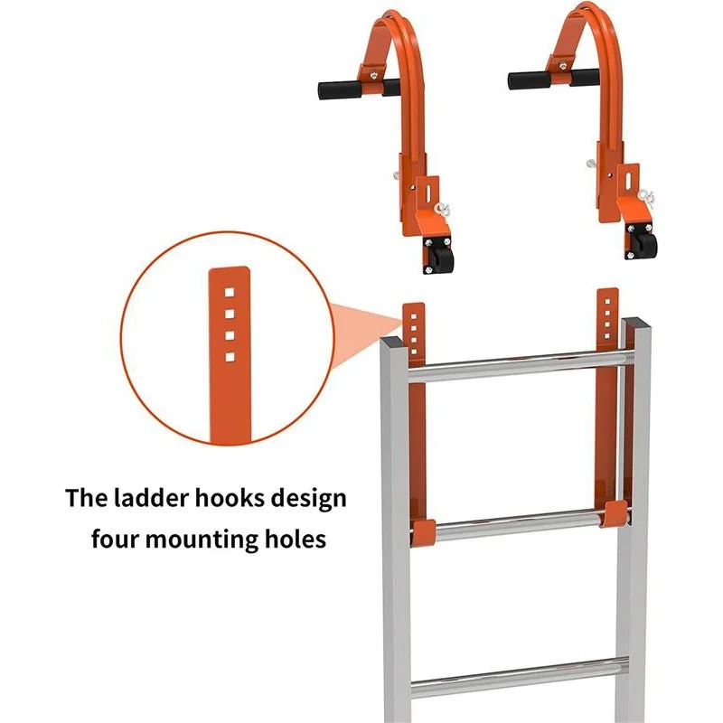 Roof Ladder Steel Roof Ridge Ladder Hook For Wall 2 Pcs Ladder Stabilizer Heavy Duty Fast And Easy Setup To Access Steep Roofs