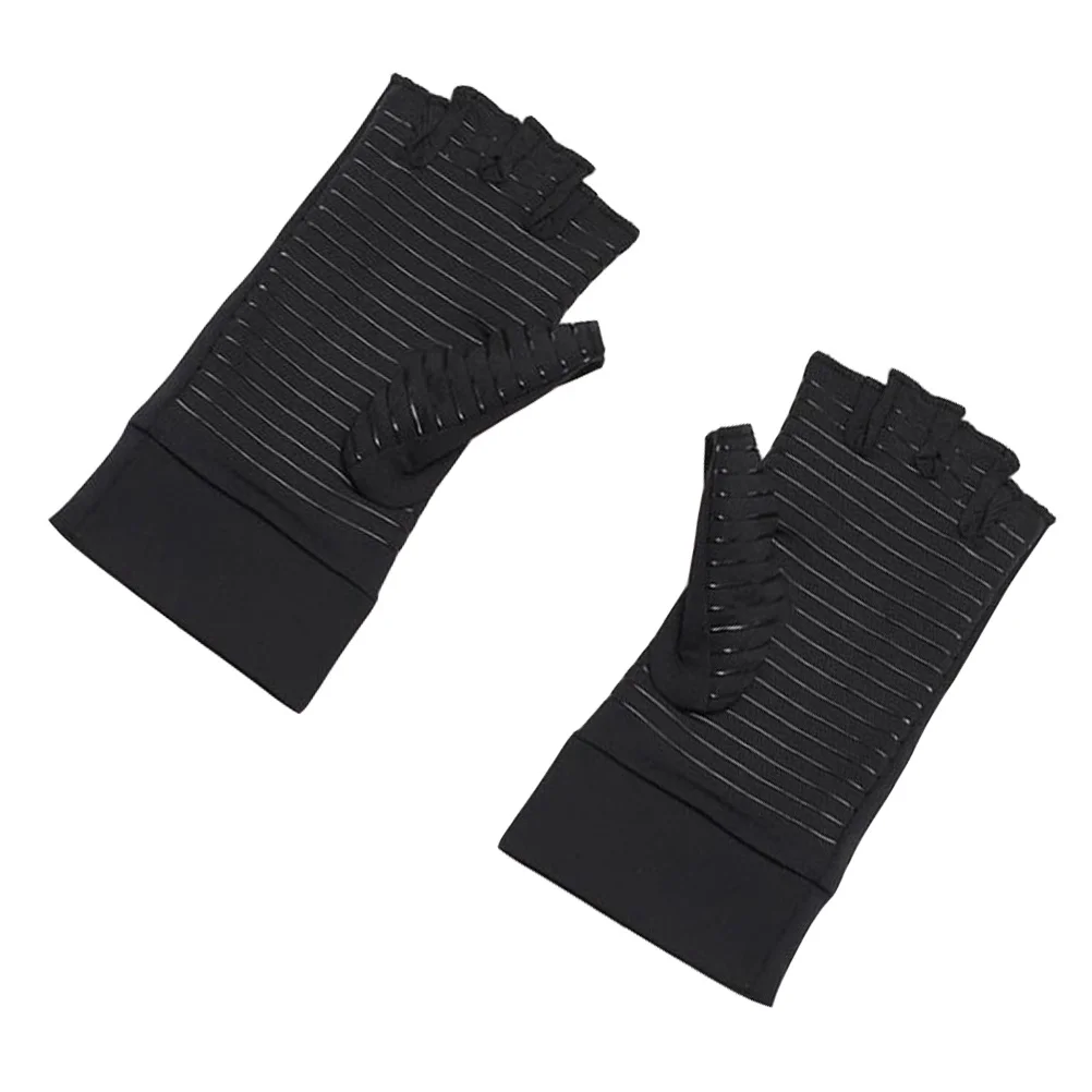1 زوج قفازات رياضية غير قابلة للانزلاق تنفس نصف اصبع التهاب المفاصل دعم لتخفيف الآلام تشغيل اللياقة البدنية ركوب حماية اليد #4