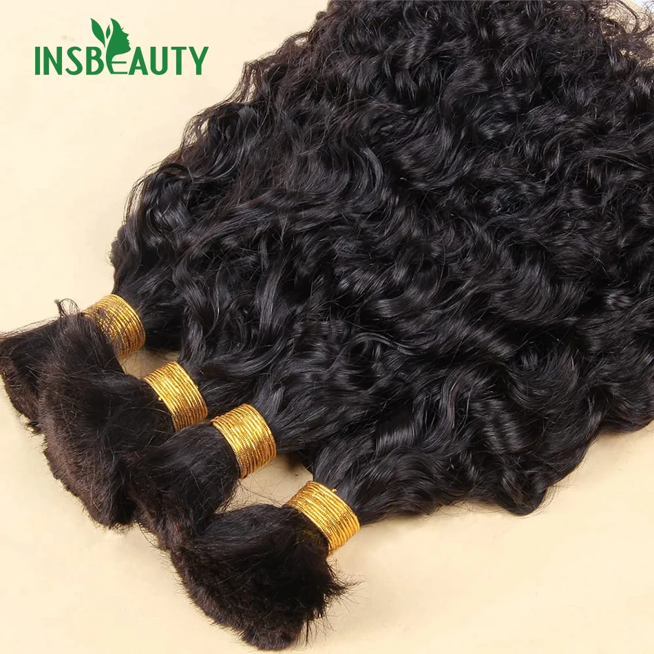 Bulk Human Hair For Braiding Water Wave Bulk Hair Extensions for Boho Knotless Braiding Double Drawn Burmese Boho Braids Hair