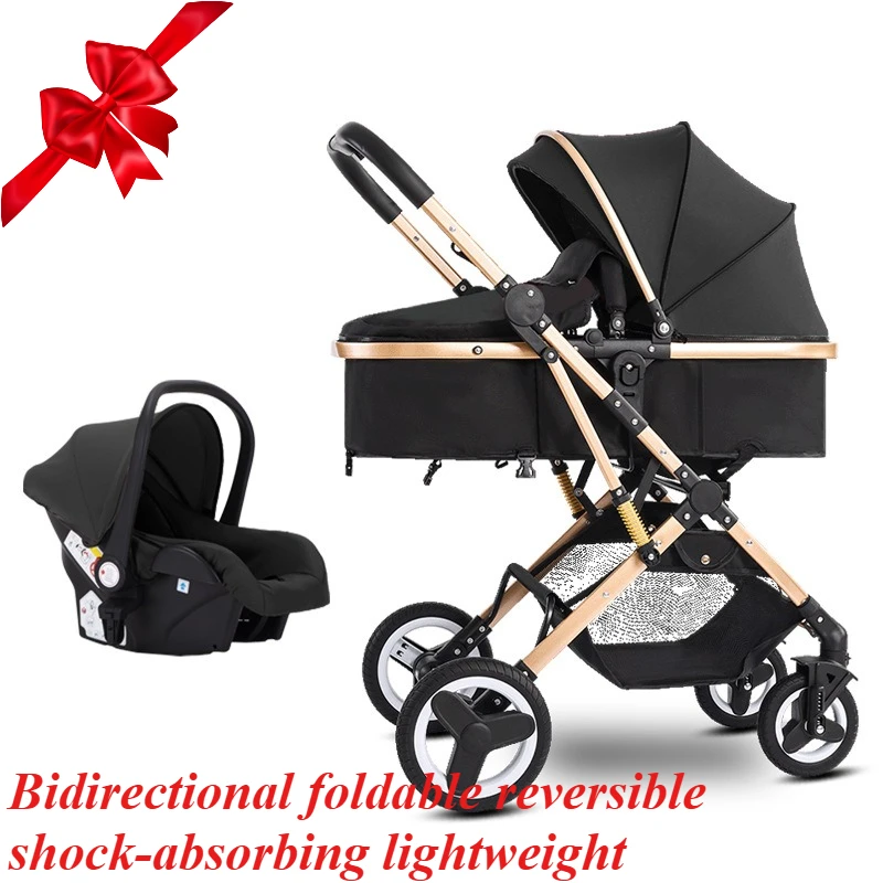 

Stroller can sit and lie down two-way folding safety seat basket high landscape four wheels