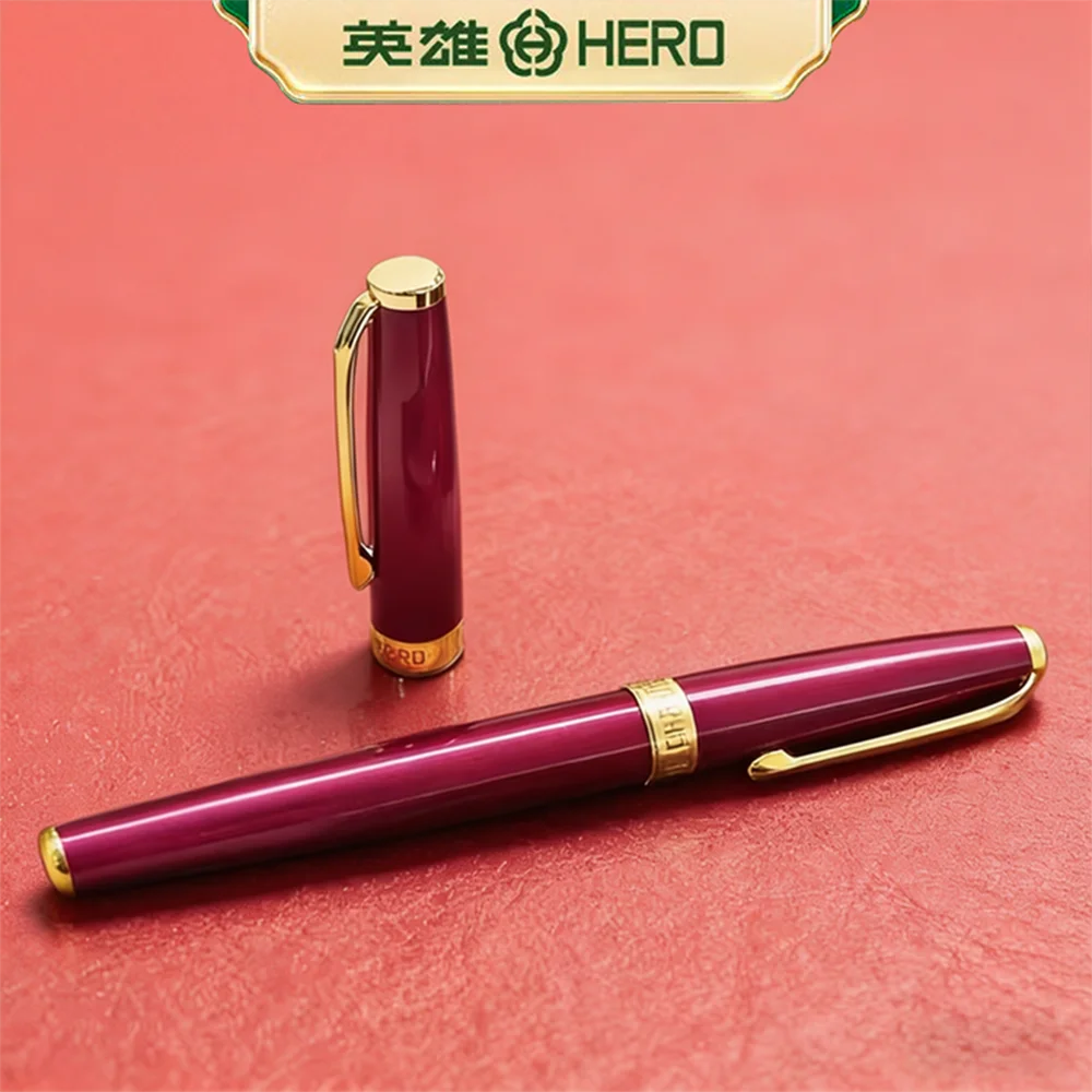 

HERO P108 Fountain Pen Set Dual Use with Converter&Ink Cartridges 0.38mm/0.5mm Iridium Nib Matte Metal Grip Smooth&Fast Dry