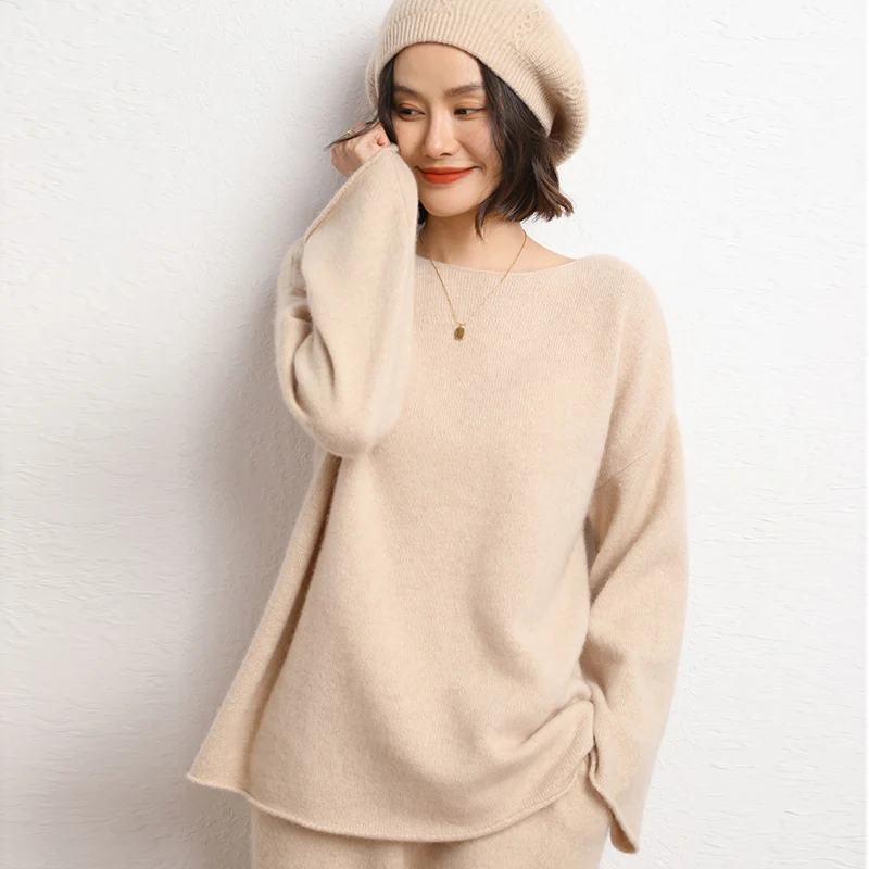 New Fashion Freeshipping 2023 Winter Knitwears Plus Size Women Sweater 100% Pure Cashmere Pullover Loose Women\'s Clothing SWS01