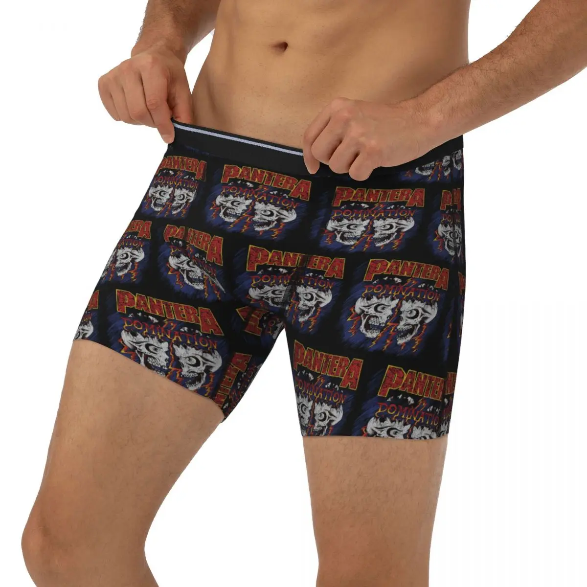 Long Boxer Underpants Shorts Pantera Heavy Metal Band Music Panties Male Ventilate Underwear for Homme Man Boyfriend Gifts view 3