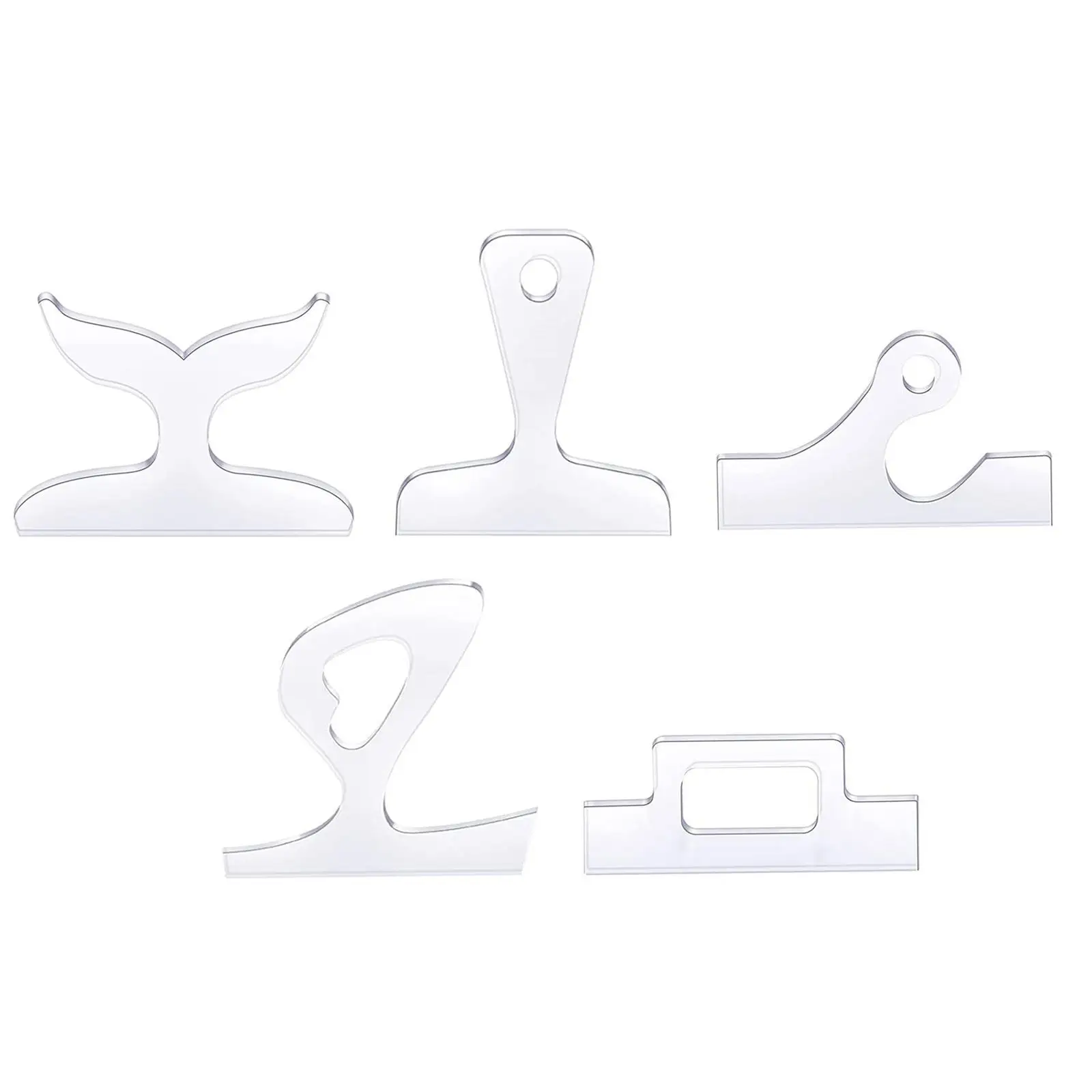 Clear Acrylic Template Angled Curvy Tracing Stencils Board Handle Template