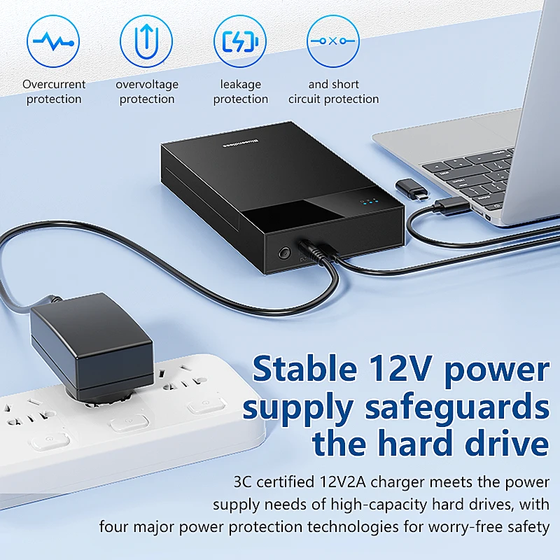 Blueendless External HDD Case 2.5/3. 5 HDD/SSD box support 20TB  type C to SATA Adapter tool free Hard disk drive enclosure image 3