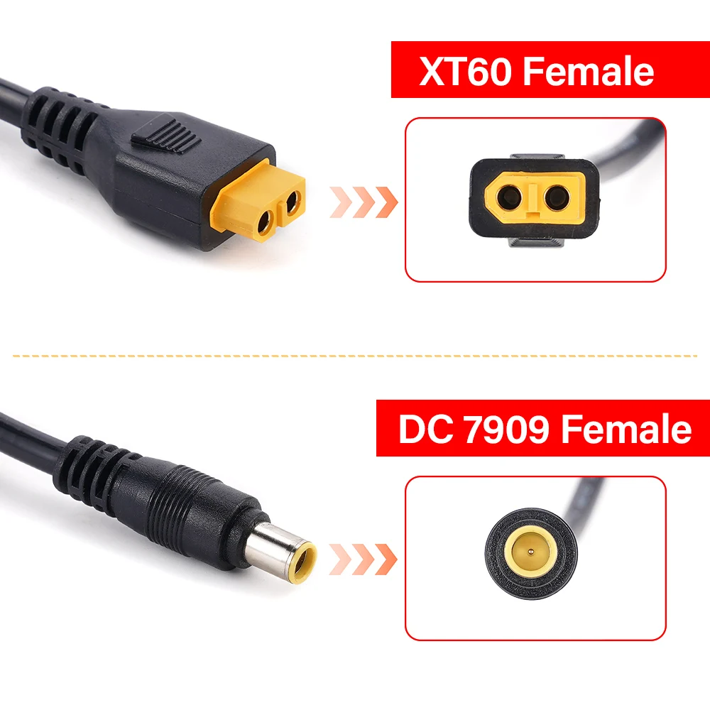 Xt60 Stecker an Stecker dc7909 14awg 1,5 m Solarpanel-Verbindungs kabel 8,0 Stecker xt60 Buchse heas