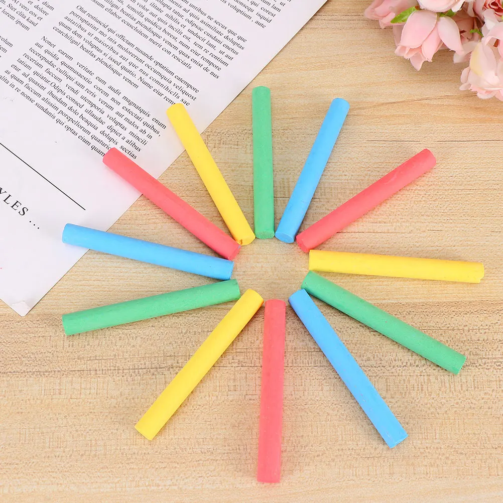 

24Pcs Durable Dustless Chalk Bright Color Easy Erase Teaching Chalk for Blackboard Graffiti Blackboard Chalks Chalks