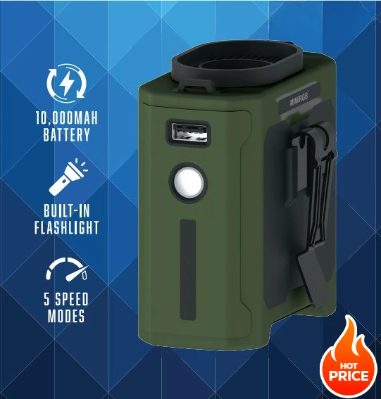 USB عالي السرعة محمول رائع الخصر معلقة مروحة الإضاءة قوة البنك الرياضة في الهواء الطلق مروحة صغيرة باردة للمكتب، هدايا عيد الميلاد #2