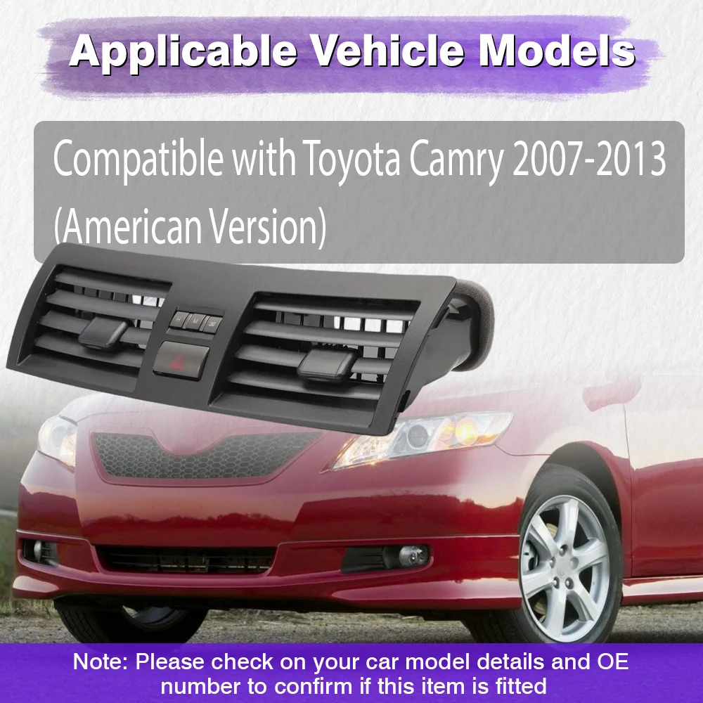 

Автомобильная центральная приборная панель кондиционера, вентиляционная накладка, выходная решетка, панель 55660-06100 55660-06030 для Toyota Camry 2007-2013