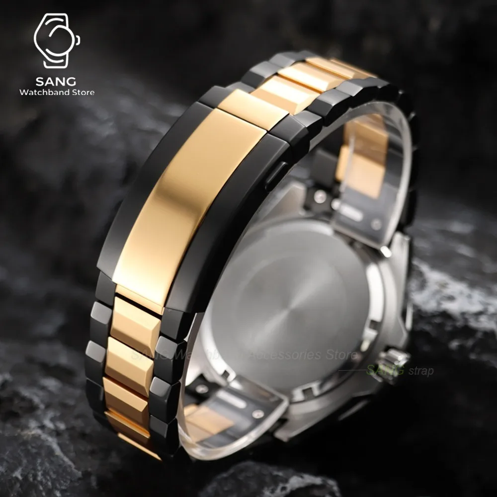 22mm High-Quality Titanium Watch Band Universal Men Women Stainless Steel Strap Push‑Fit Folding Buckle Bracelet Smartwatch Belt