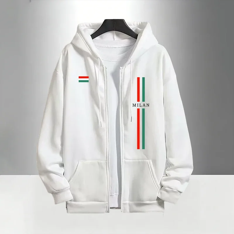 2026 Italy Printed Men's Set Zipper Hoodie and Sweatpants Urban Casual Fashion Tracksuit Fall Winter Outdoor Fitness Jogger Suit view 6
