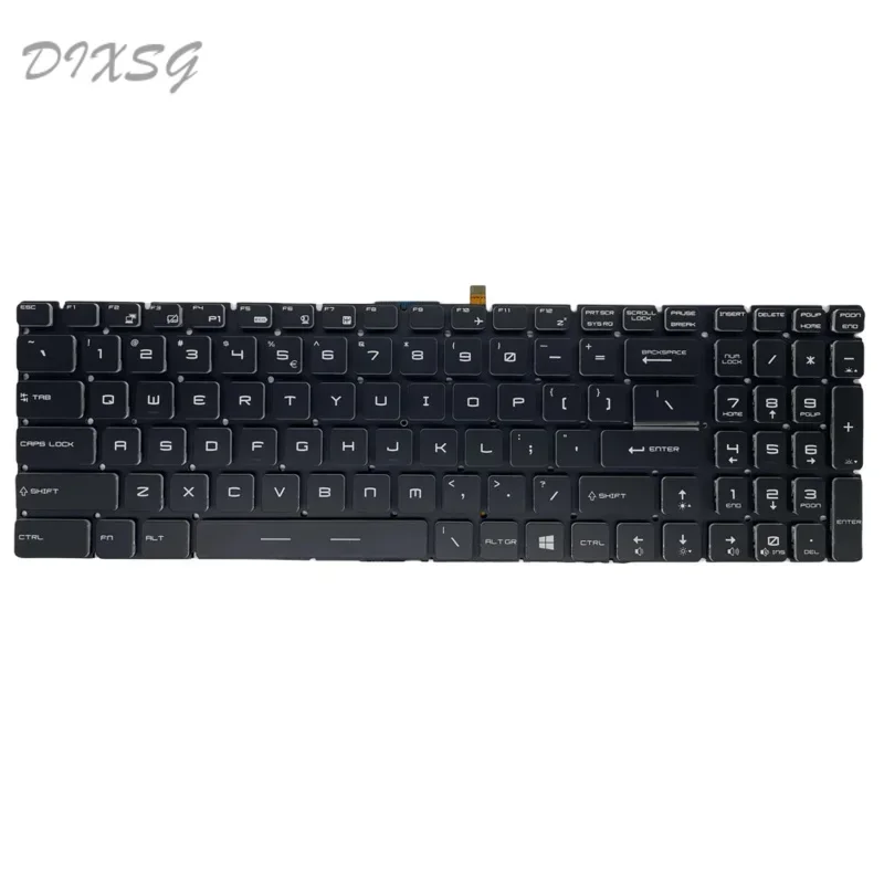 لوحة مفاتيح بديلة لسلسلة MSI GT62 GE62 GS60 GL60 GP62 GT72 GE72 GS63 GL62 GP72 بإضاءة خلفية تخطيط أمريكي - أحمر