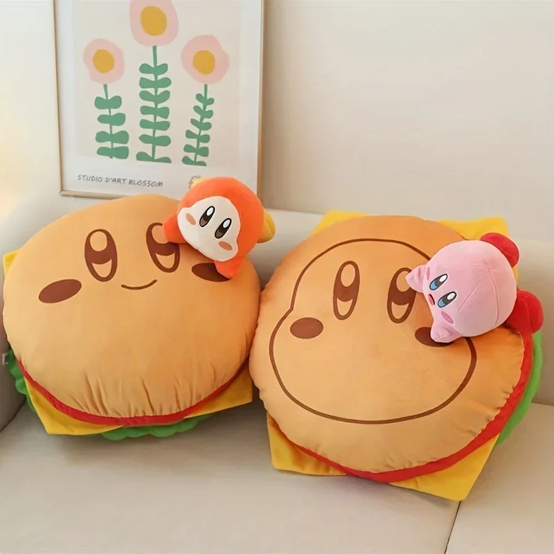 

Cartoon Hamburger Kirby Pillow Plush Toy Photography Props Sofa Cushion Home Room Decor Creative Doll for Kid Xmas Birthday Gift