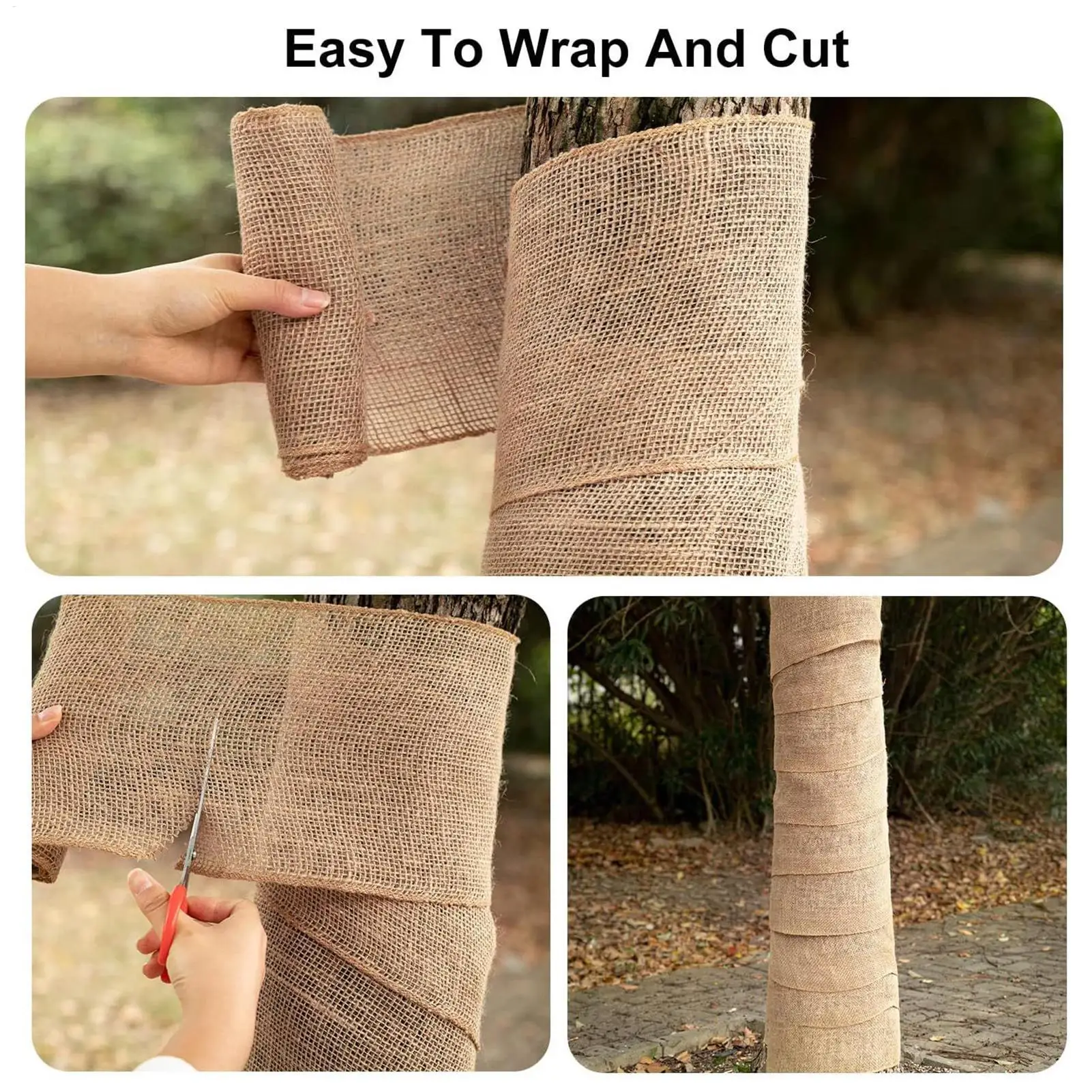 Tree Trunk Wrap Burlap Fabric Roll Winter Plant Protection Cover Frost Shield Garden Outdoor Landscaping Supplies