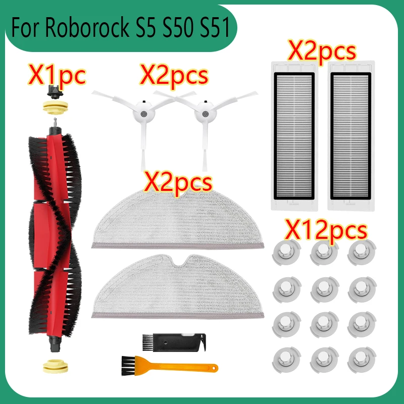 

For Mi Roborock S6 / S5 MAX / S60 / S5 / S50 / E25Mopping Cloths Main Brush HEPA Filter Side Brush Vacuum Parts Accessories